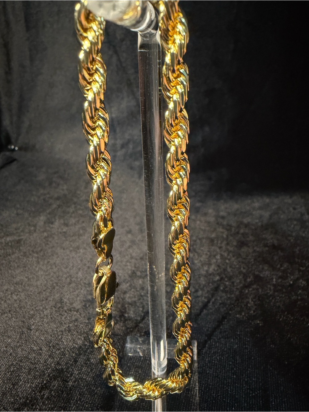 Gold Tone Rope Bracelet 9.5in 5.5MM 14K Premium Plating Brand New anklet